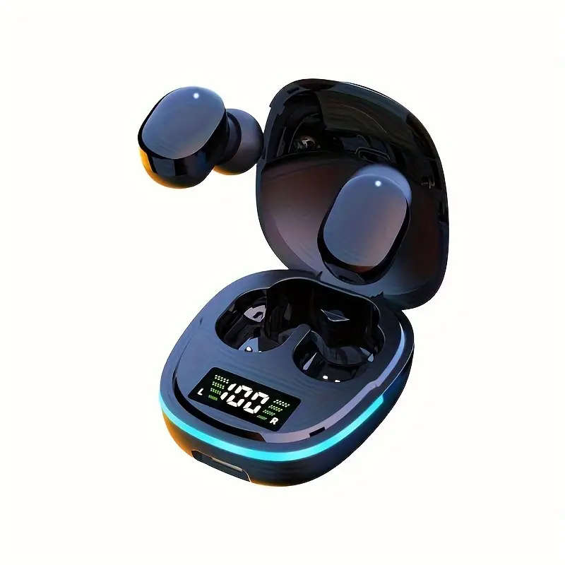 Sleek Wireless Earbuds with LED Display Touch Control USB Charging Case Ideal for Sports Gaming
