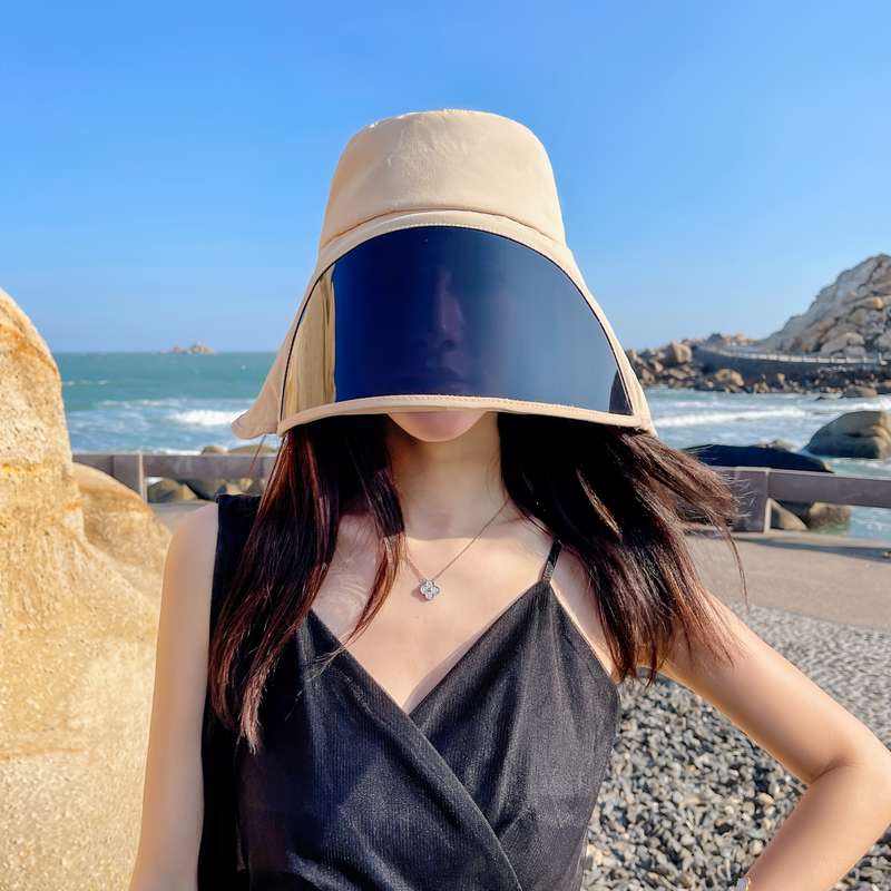 1pc Women'S Lightweight Breathable Sun Hat with Extended Brim and Face Shade Perfect for Cycling