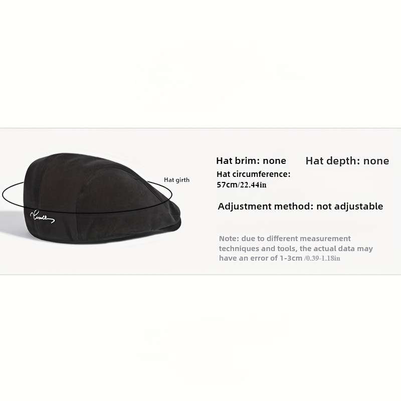 1pc Men's Retro Beret Cap Reversible Vintage Newsboy Hat Spring Autumn Fashion Accessory Gray