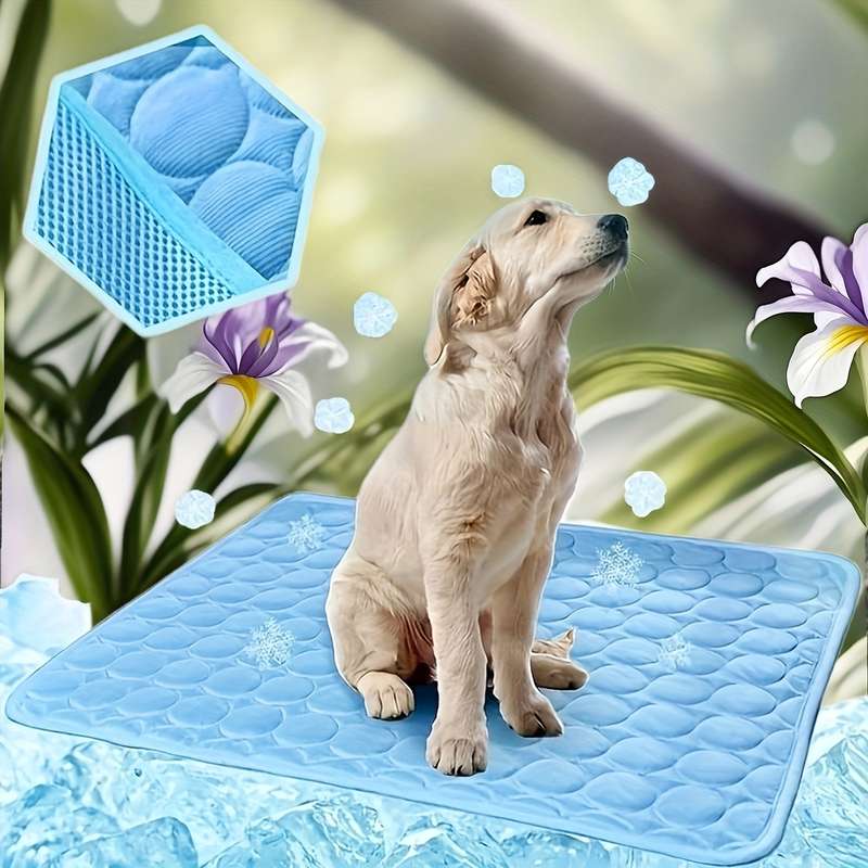 1PC Pet Mat Ice Sliky Fiber Fabric Cooling Mat Coffee Color Size XS 40x30cm 60g