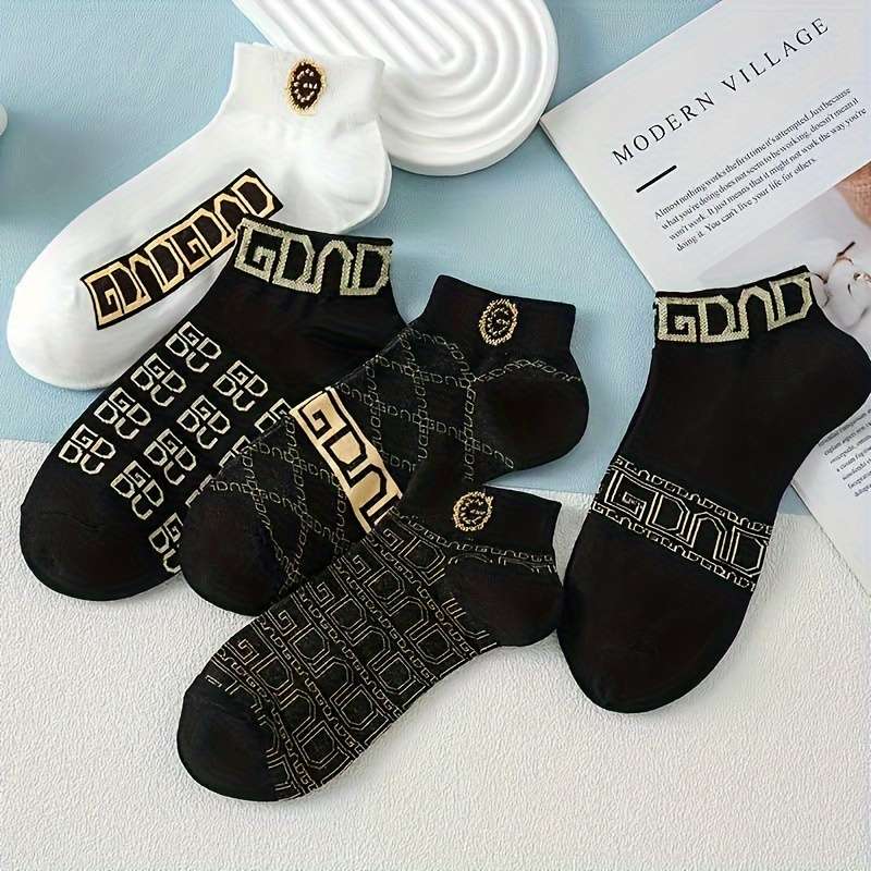 5 Pairs Of Mixed Colors One Size High Elastic Socks