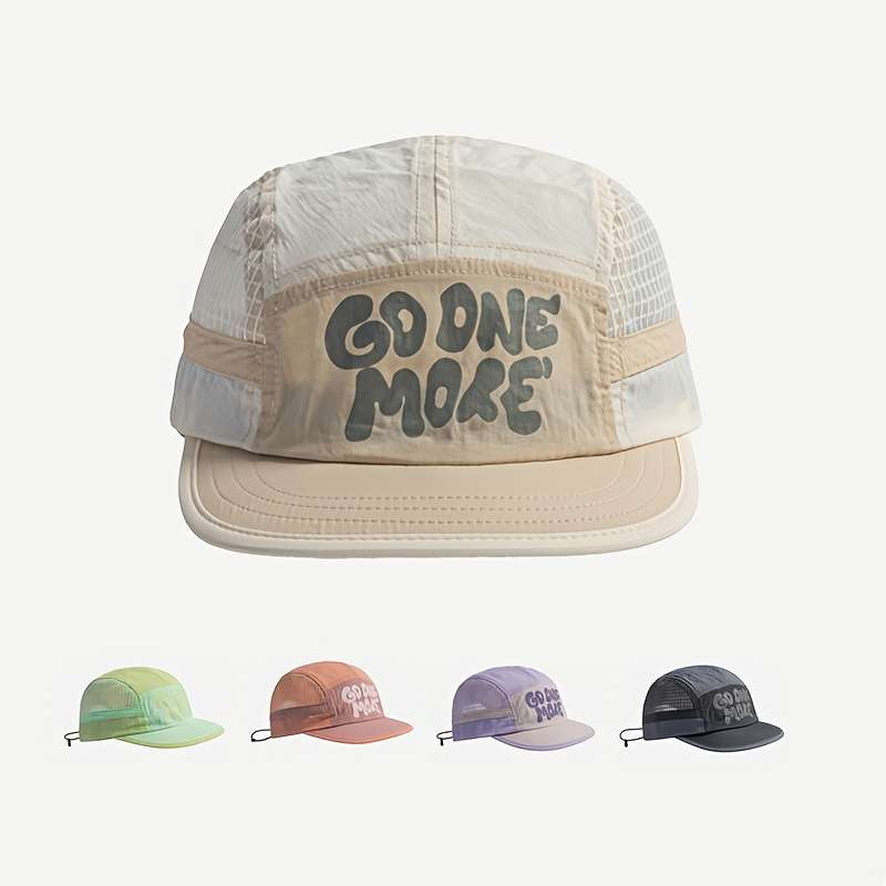 1pc Breathable Mesh Baseball Cap Quick-Dry Sun-Protective with Adjustable Strap GOD ONE MA