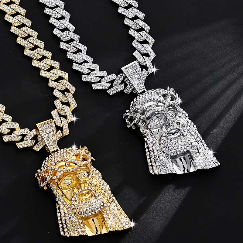 1 Piece Golden Jesus Theme Pendant