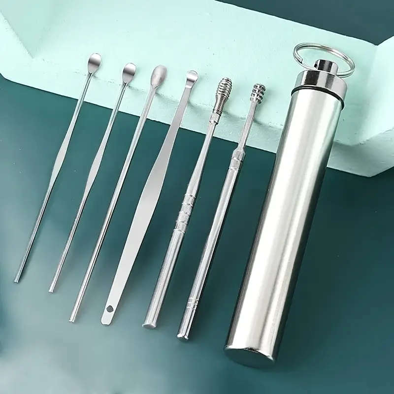 6pcs Stainless Steel Ear Wax Removal Kit Gentle And Effective Cleaning Tools