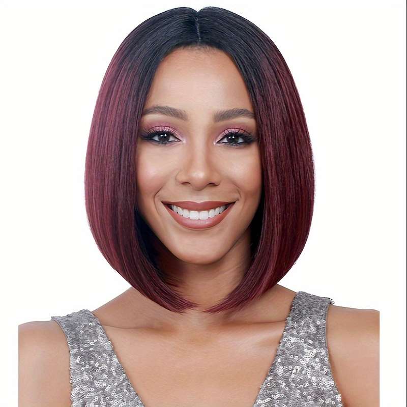 1Pc Burgundy 30.48cm Fashion Design Wig