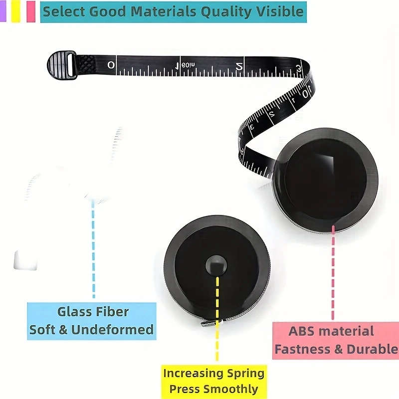 1pc 152.4cm Retractable Sewing Tape Measure Double-Sided Scale Metal Blade Positive Lock Ideal for S