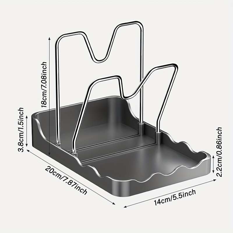 1pc Stainless Steel Kitchen Organizer Rack for Pots Pans Spatulas Spoons Space-Saving Wall-Mo