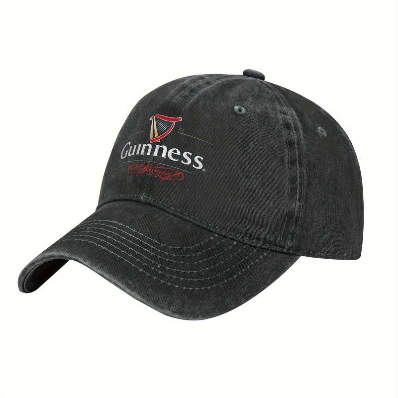 1pc Men's Guinness Whiskey Vintage Distressed Baseball Cap Unisex Cotton Retro Style Sun Prot