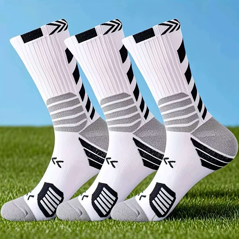3 Pairs White High Elastic Socks