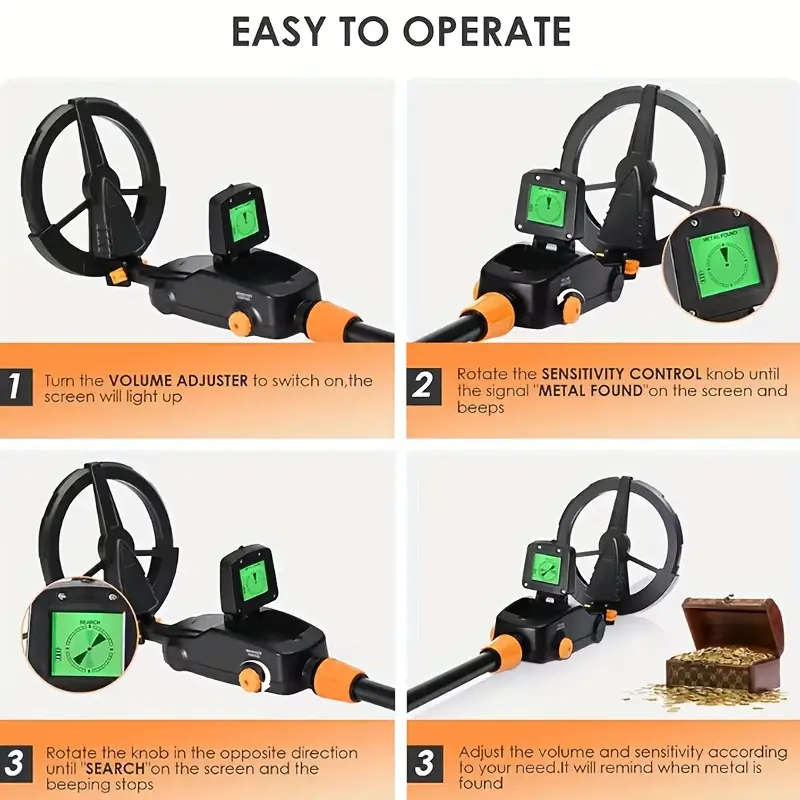 Adjustable Sensitivity Metal Detector with LCD Display