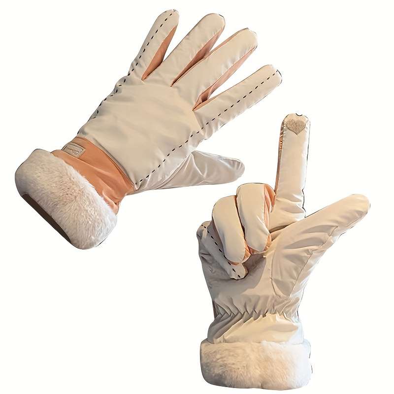 1 Pair Black Warm Gloves