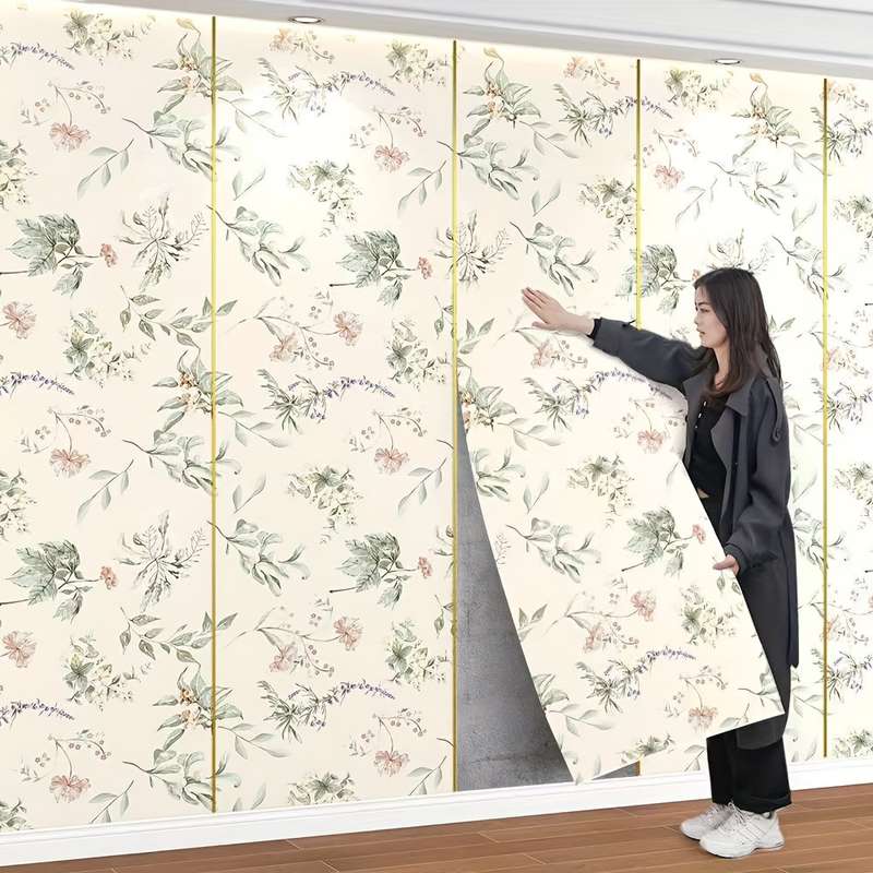 1PC Wall StickersColorH2 Warm Color Flower language44cm WideX2.5m Long