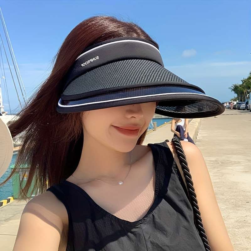 1pc Unisex Summer Sun Visor Hats with UV Protection Breathable Nylon Design for Outdoor Activ