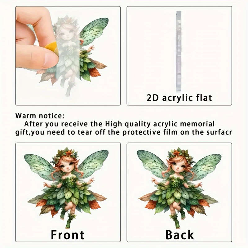 1pc Whimsical Flower Fairy Acrylic Pendant Necklace Vibrant 2D Decor for Car Rearview Mirror Bags Ke