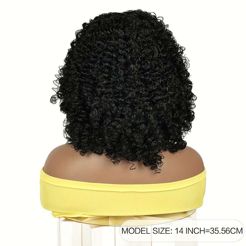 1Pc Black 35.56cm Fashion Design Wig