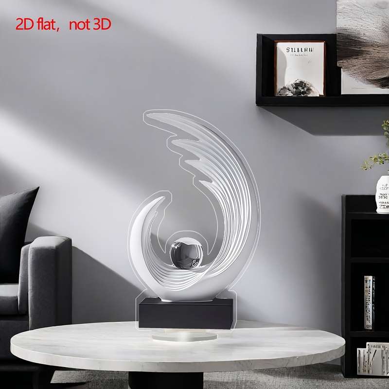 1pc 2D Flat   Acrylic Wave Crystal Bead Sculpture Nordic INS Style  Art Decor for Livi