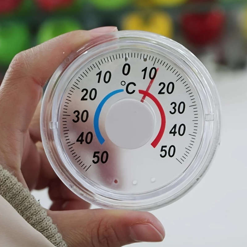 1pc Self-Adhesive Thermometer -50°C to 50°C High Precision Plastic Indoor Outdoor Wall Mount