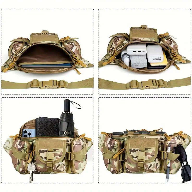 1pc Tactical Hunting Fanny Pack Waterproof Oxford Cloth Waist Bag for Gear Knife Flashlight Wallet I