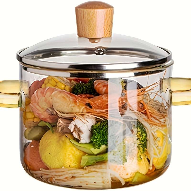 1pc Heat Resistant 54oz Borosilicate Glass Cooker