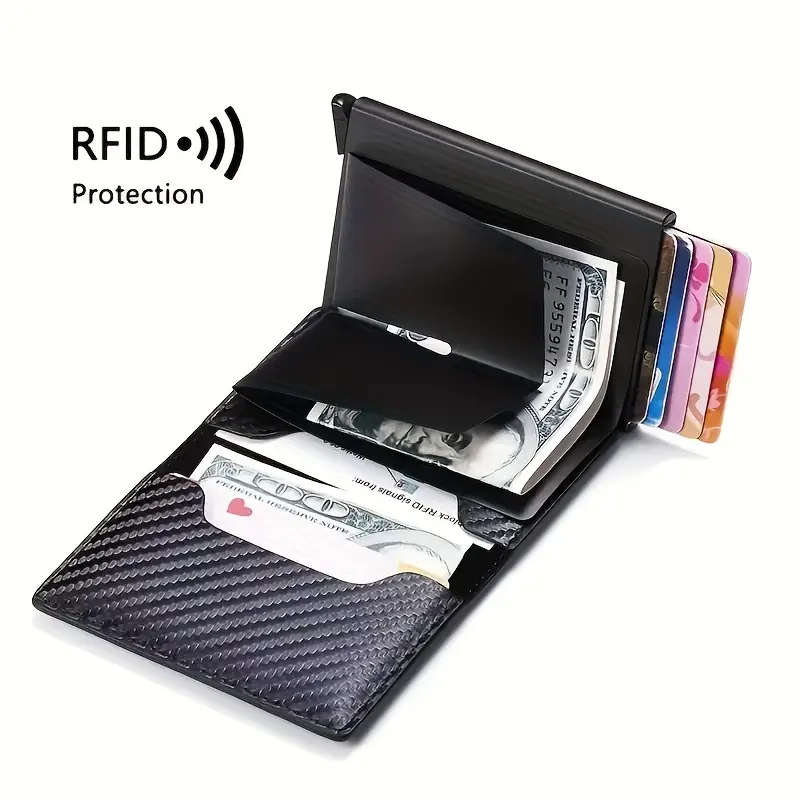 Men's Anti-Theft Anti-Magnetic Carbon Fiber Aluminum Alloy Card Holder