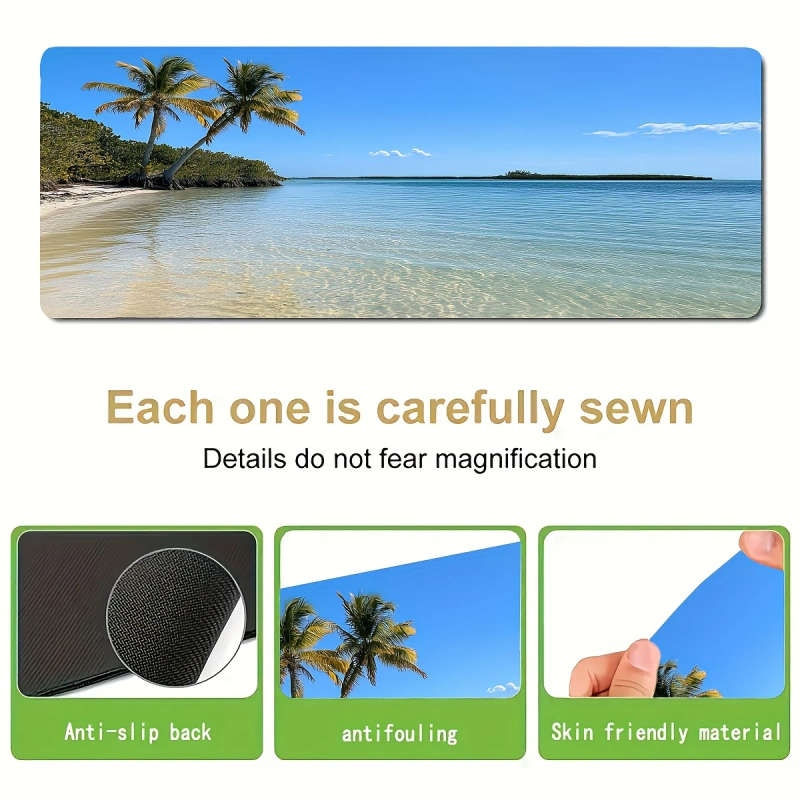 1pc 30x80cm Tropical Seaside Scenery Mouse Pad Durable Odorless Gaming Desk Mat