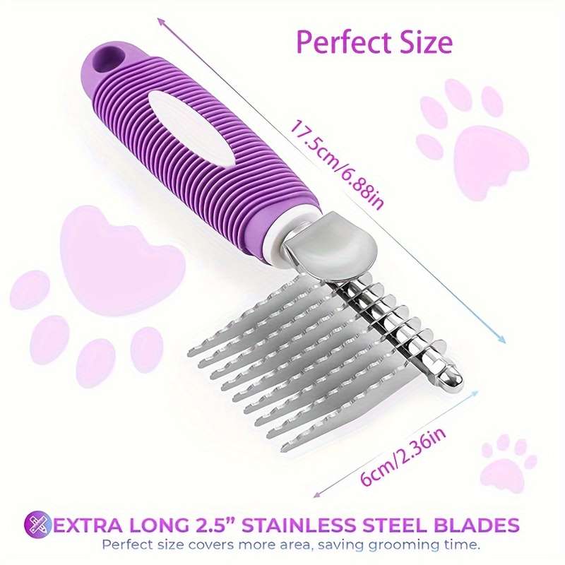 1pc Purple Size Medium Pet Comb