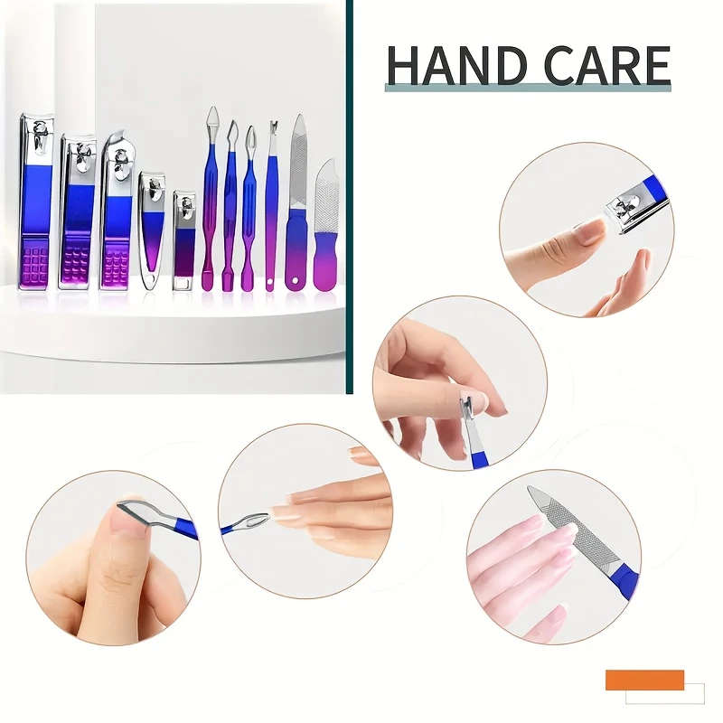 30pcs Stainless Steel Colorful Nail Clippers Set Manicure Tools Package with Home Travel Beauty Care