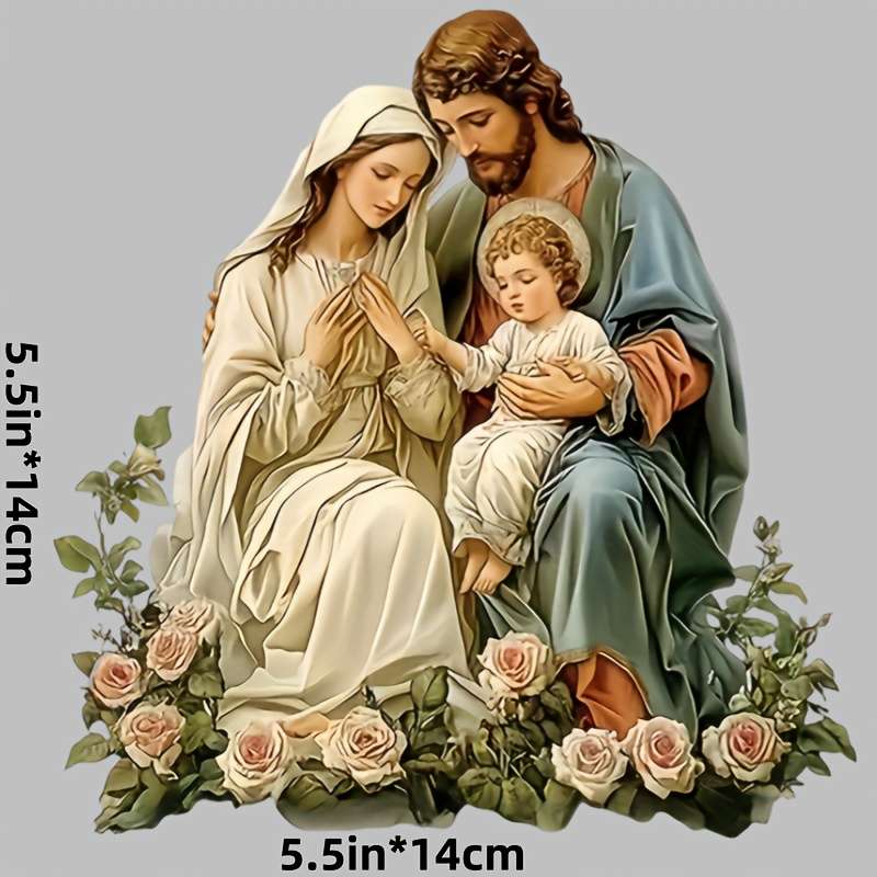 1pc   13.97cmx13.97cm Jesus Christian Themed Stickers