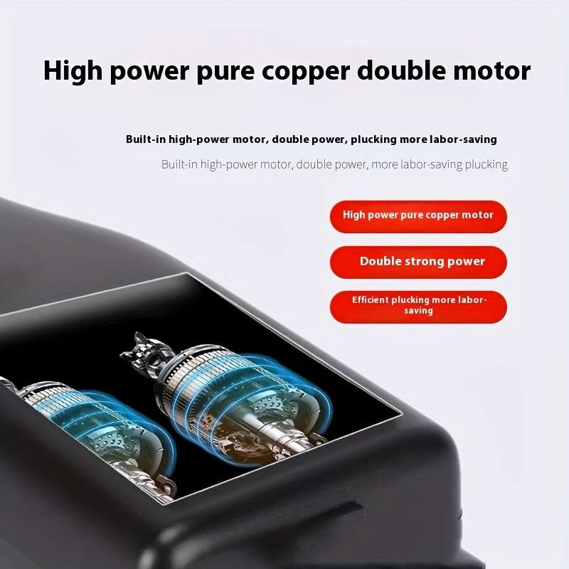 1pc Portable USB Rechargeable Electric Poultry Plucker Dual Motor High-Power Handheld Feather Rem