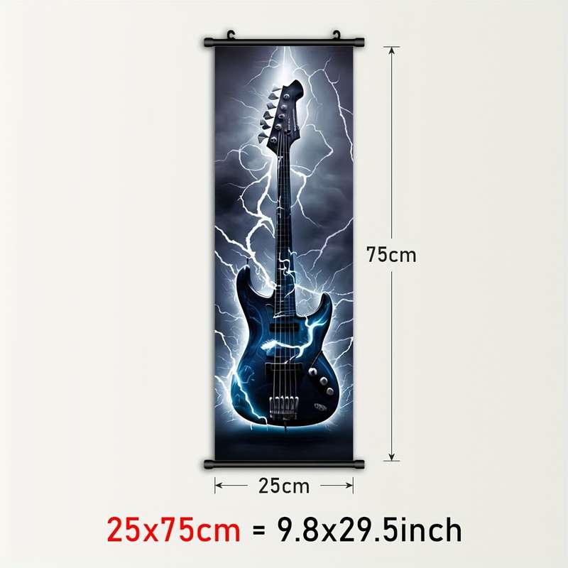 1pc  Electric Guitar Canvas Wall Art Modern Framed Poster for Living Room Bedroom Office Dec