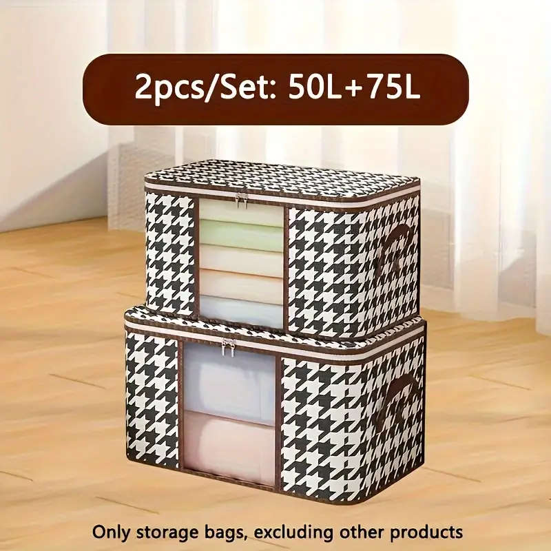 2 Sets of Storage Bags Blanket and Clothes Organizer and Storage Container