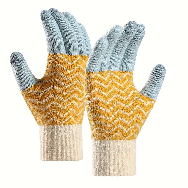 1 Pair Orange Warm Gloves