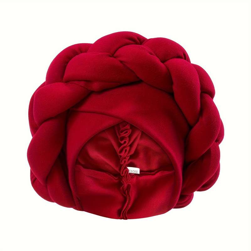 1pc Thick Braided Urban Polyester Fiber Turban Hat Thick Braided Elastic Hand Washable Light