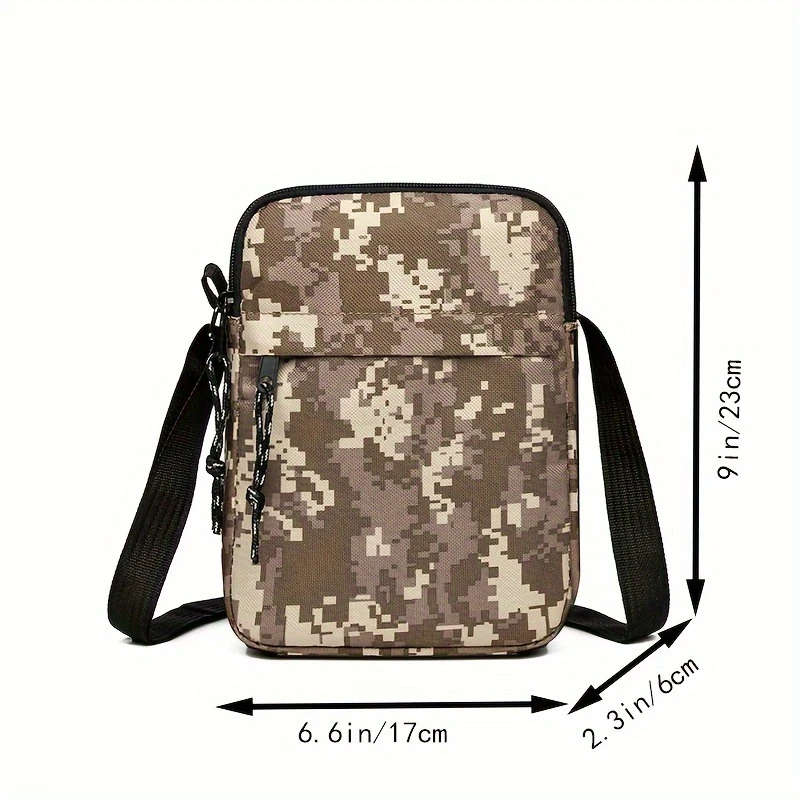1pc Unisex Camouflage Crossbody Bag Casual Nylon Shoulder Sling with Tassel Detail Adjustable Strap