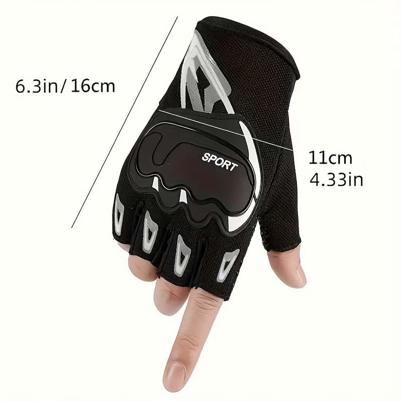 1 Pair Grey Outdoor Sports Gloves