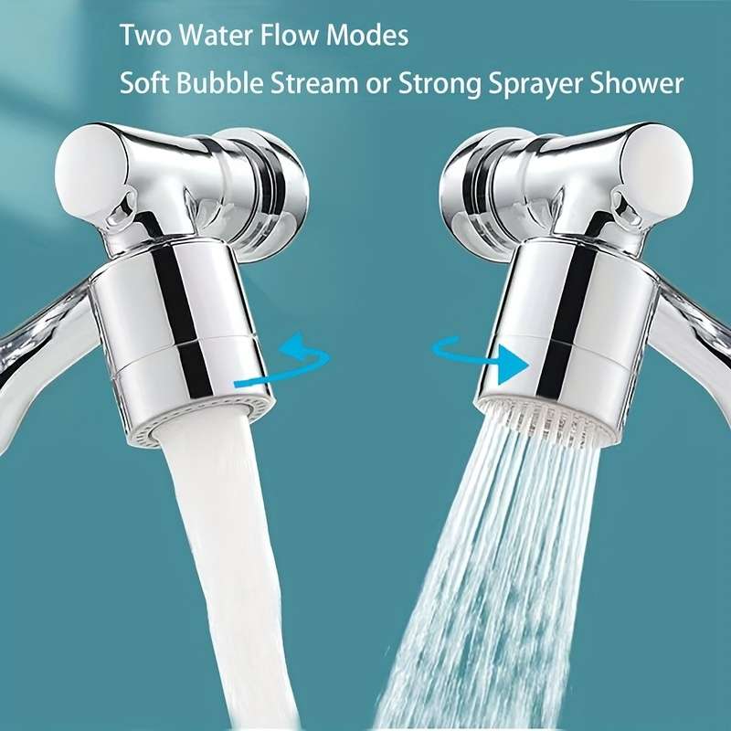 1Pc Silvery Universal Mechanical Arm Faucet