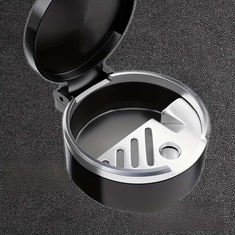 1pc Fit Car Ashtray with Lid Sleek Odor-Resistant ABS Cigarette Holder Cup Holder Compact Des