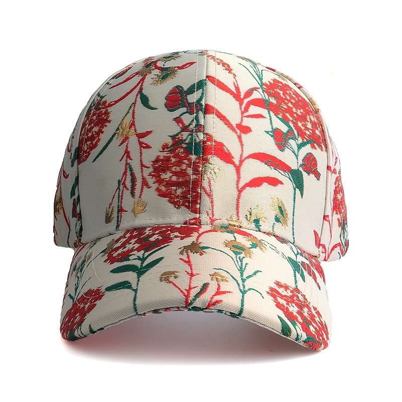 1pc Adjustable Women's Floral Dandelion Golden Thread Jacquard Baseball Cap Breathable Polyeste