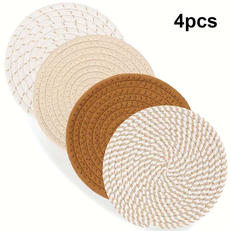4pcs 17.78cm Heat Insulation Mat Set Durable Kitchen Hot Pad and Pot Mat Protect Countertops