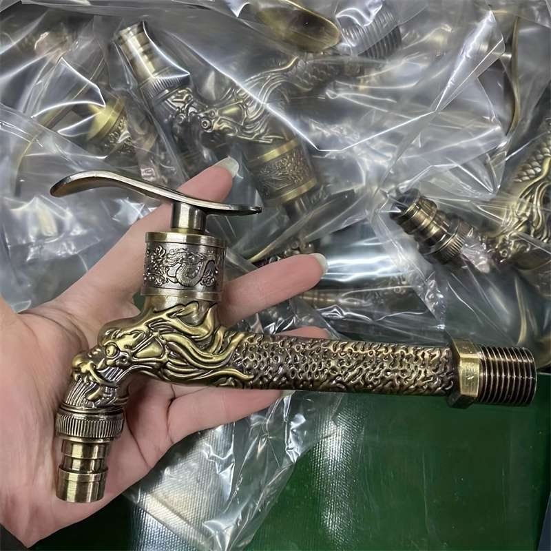 1 Piece Retro European Style Long Green Dragon Faucet