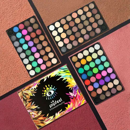 120-Color Eyeshadow Palette Matte Shimmer Finishes Black Tones for Halloween Christmas Makeup