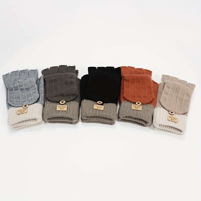 1 Pair Dark Gray Warm Gloves