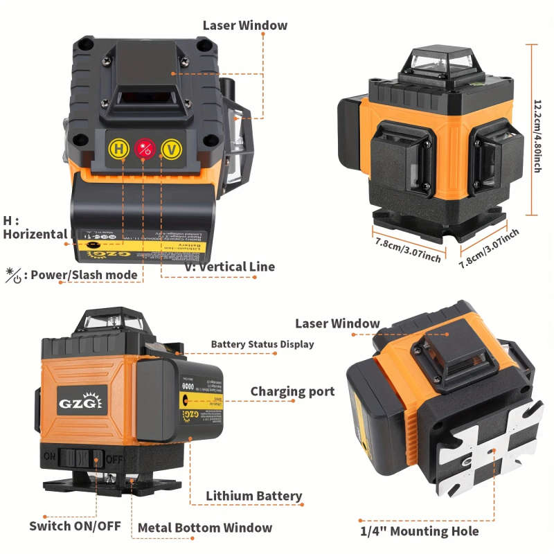 Gzg 1 Set 4D 16 Lines Laser Level 360