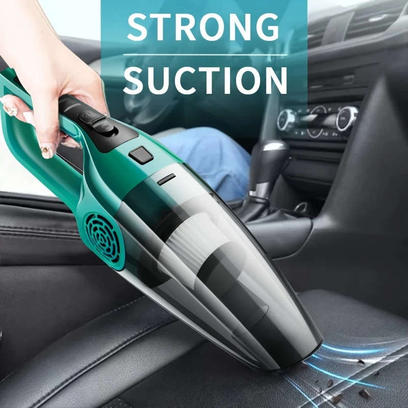 1pc Handheld Car Vacuum Cleaner 12V Strong Suction Power Portable Interior Dust Remover with Crevice