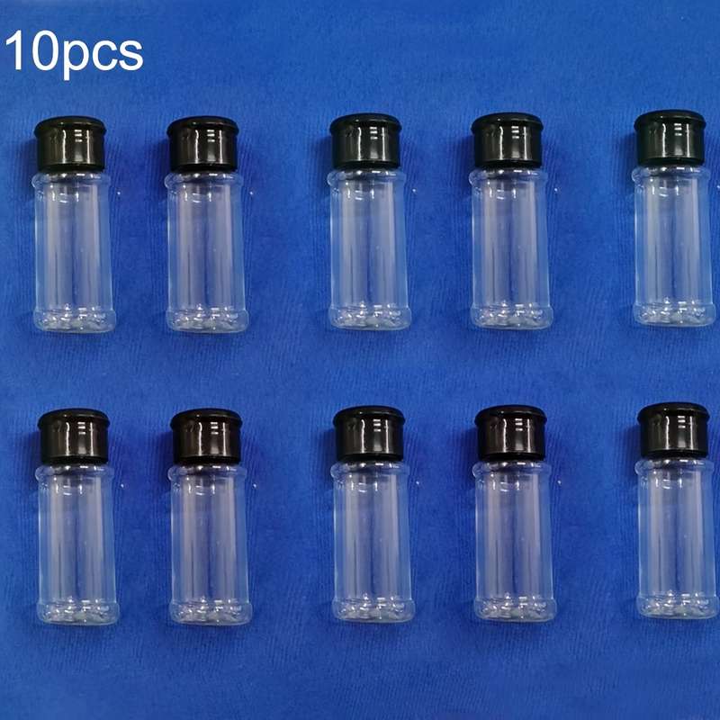 10pcs Plastic Spice Jar Spice Bottle Seasoning Bottle Kitchen Seasoning Jar Outdoor Pepper