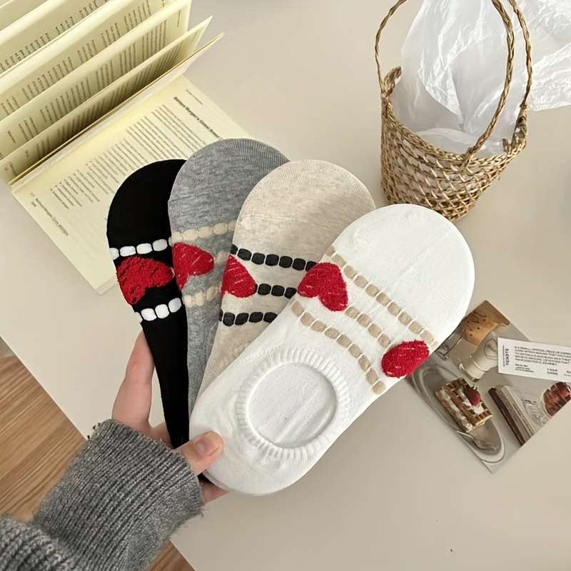 4 Pairs Mixed Colors Of Eyes One Size High Elastic Socks
