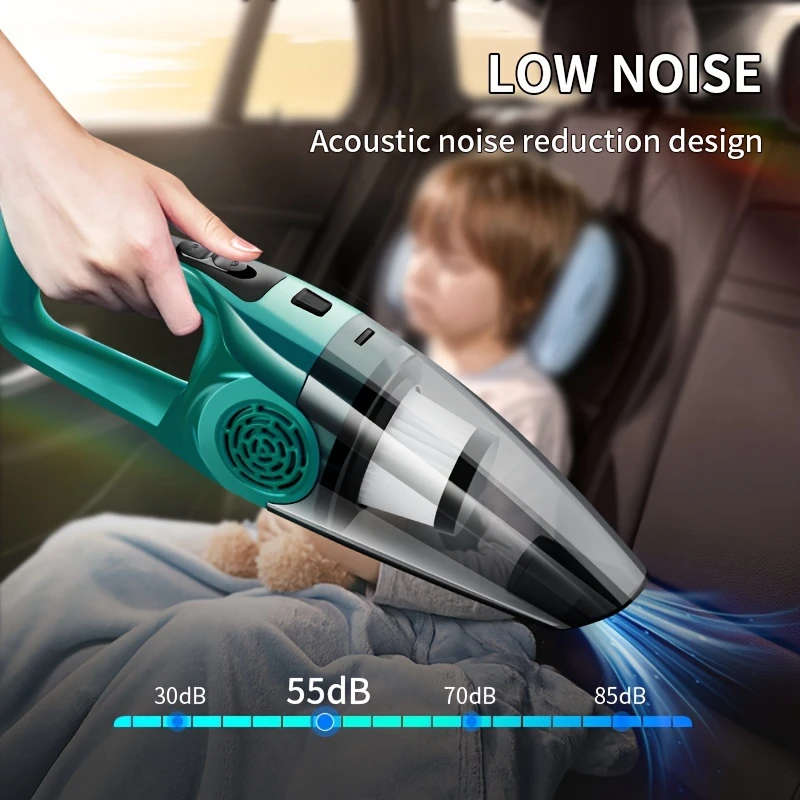 1pc Handheld Car Vacuum Cleaner 12V Strong Suction Power Portable Interior Dust Remover with Crevice
