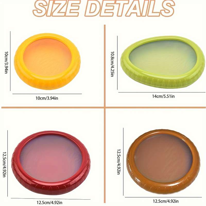 4-Pack Silicone Food Storage Containers Airtight Reusable ABS Flip-Top Seal BPA-Free Round