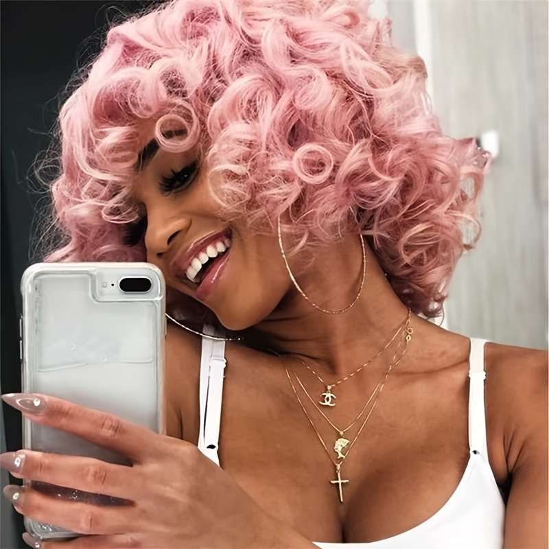 1Pc Black 25.4cm Fashion Design Wig