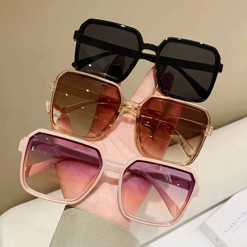 3pcs Women's Square Frame Glasses, Assorted Colours